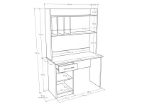 Basic Lara 2 számítógépasztal méretrajz